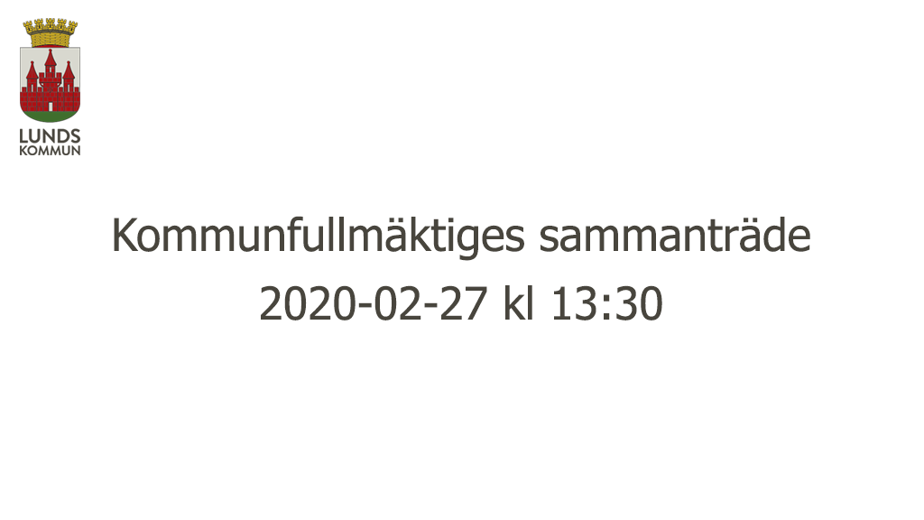 Kommunfullmäktiges sammanträde 2020-02-27