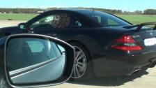 Mercedes SL65 AMG Black Series vs Nissan GTR 485 HP x 2 races (Both stock)