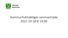 Kommunfullmäktiges sammanträde 2022-10-18