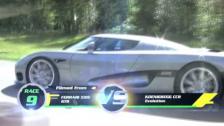 Koenigsegg CCR Evo vs Ferrari 599 GTB Fiorano TWO races
