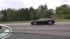 [4k uncut] Ferrari 458 Italia vs Porsche 911 Turbo PDK 997 in the wet