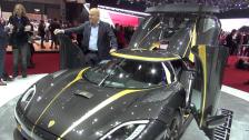 Christian von Koenigsegg infront of the Koenigsegg Agera S Hundra chassie #100