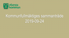 Kommunfullmäktiges sammanträde 2019-09-24