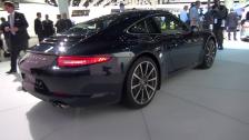 Blue Porsche 991 (911) with lights on front + rear 180 degrees walkaround